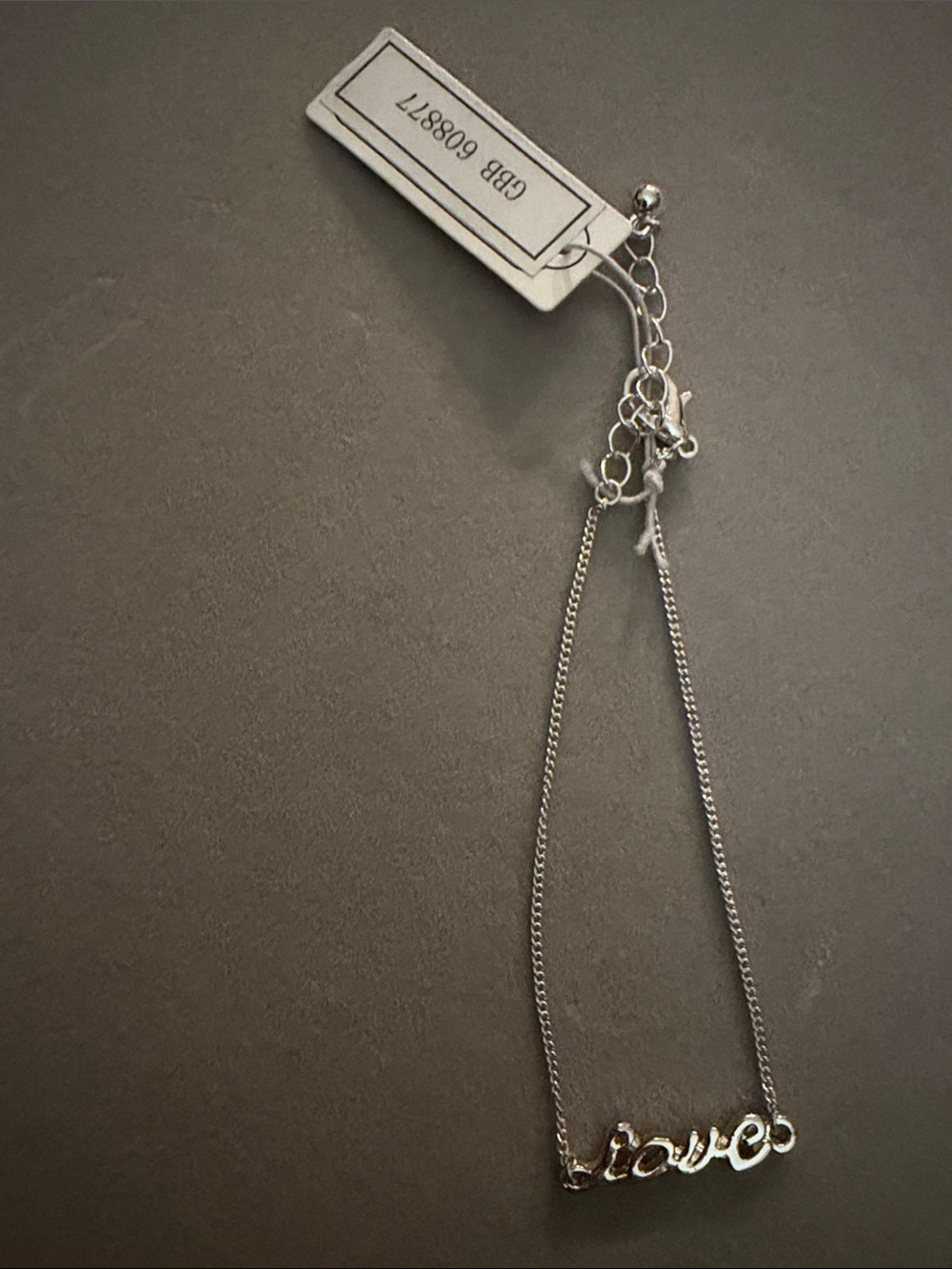 Silver 'Love' Script Bracelet - Picture 2 of 2